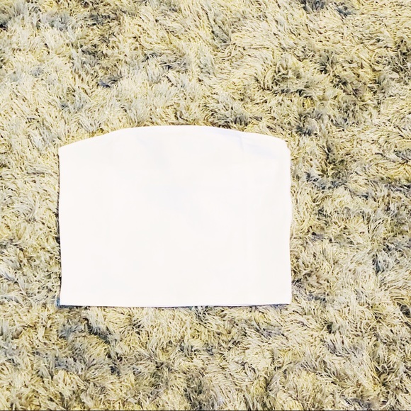 Asos White Strapless Crop Top Bra Top Size Small - Picture 1 of 3